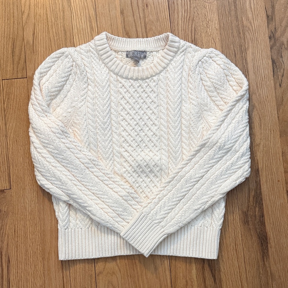 J. Crew Women's Ivory Cable Knit Sweater